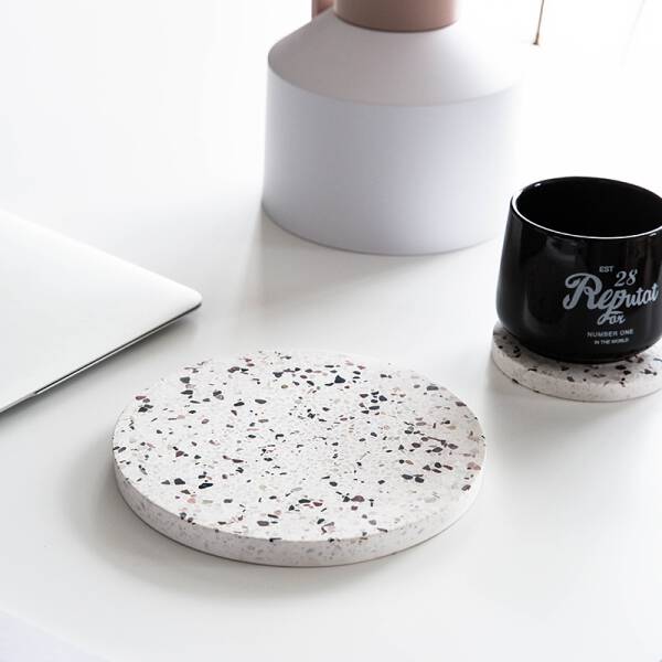 ขาย แผ่นรองแก้วหินขัด Terrazzo Coaster