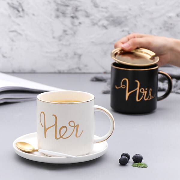 ขาย แก้วกาแฟเซรามิคสำหรับคู่รัก His & Her Ceramic Cup พิเศษราคา