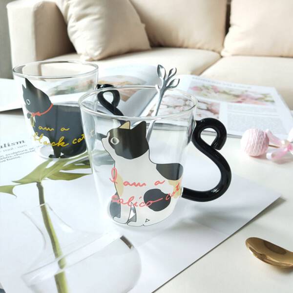  ขาย แก้วกาแฟลายน้องเหมียว Catty Glass พิเศษ