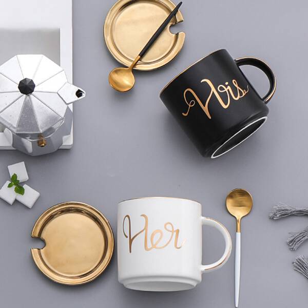 ขาย แก้วกาแฟเซรามิคสำหรับคู่รัก His & Her Ceramic Cup ลด ราคา