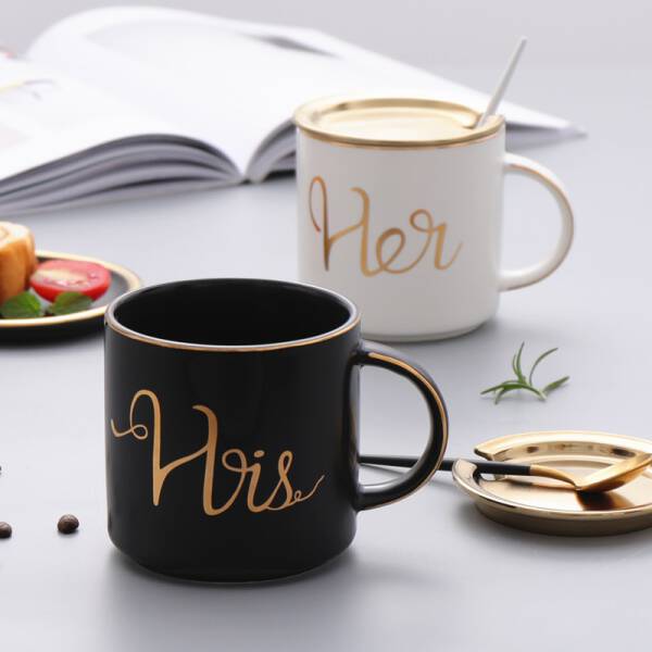ขาย แก้วกาแฟเซรามิคสำหรับคู่รัก His & Her Ceramic Cup ราคา
