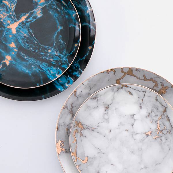 ขาย จานสำหรับตกแต่งลายหินอ่อน Decorative Marble Dish