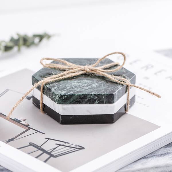 ขาย แผ่นรองแก้วหินอ่อน Marble Coaster Set ลด ราคา
