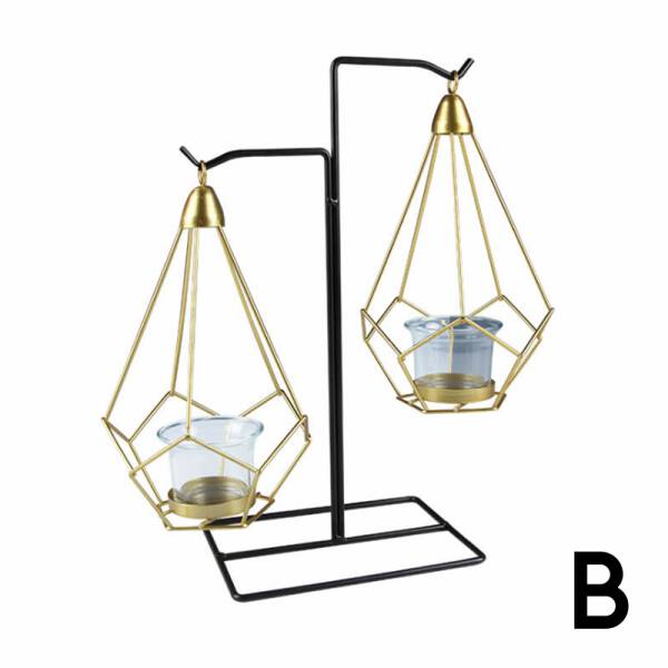 ขาย เชิงเทียนสีทองพร้อมที่แขวนสีดำ Candle Holder