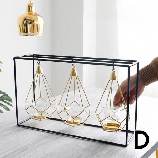 ขาย เชิงเทียนสีทองพร้อมที่แขวนสีดำ Candle Holder ราคาลด