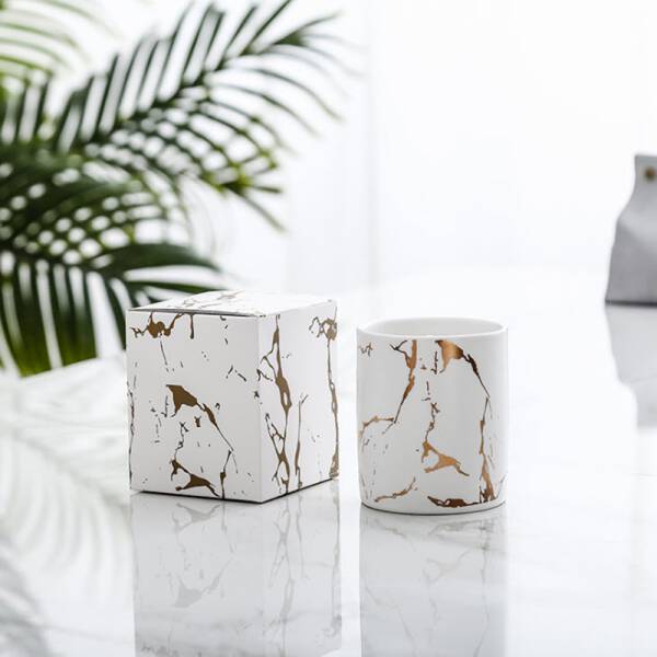 ขาย เทียนหอมพร้อมเชิงเทียนหินอ่อน Marble Scented Candles ราคา ลด