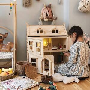 ขาย บ้านตุ๊กตาไม้ Decorative Wood Doll House ลด ราคา