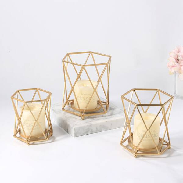 ขาย เชิงเทียนสำหรับตกแต่งบ้านกรอบสีทอง Golden Frame Candle Holder ลด ราคา