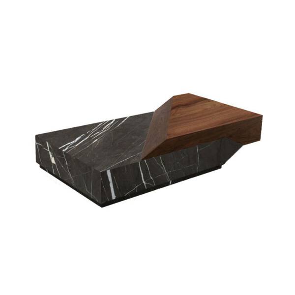 โต๊ะกลางหินอ่อนผสมไม้วอลนัท - Marble Wood Coffee Table