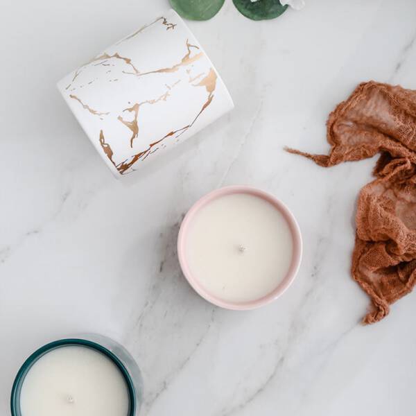 ขาย เทียนหอมพร้อมเชิงเทียนหินอ่อน Marble Scented Candles ราคา