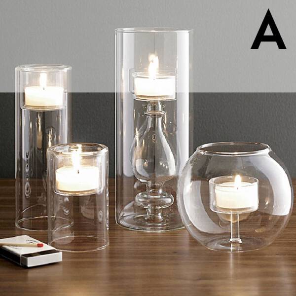 ขาย ชุดเชิงเทียนแก้วสำหรับตกแต่ง Decorative Glass Candle Holder Set