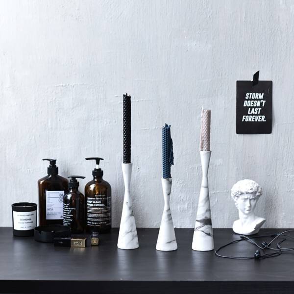 ขาย เซตเชิงเทียนหินอ่อน Marble Candle Holder Set ลด ราคา