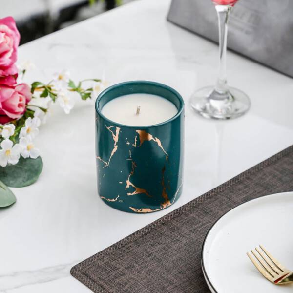 ขาย เทียนหอมพร้อมเชิงเทียนหินอ่อน Marble Scented Candles พิเศษ ราคา