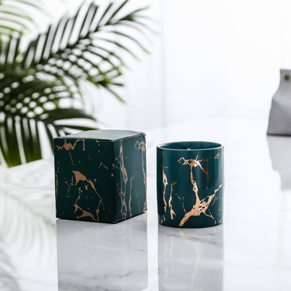 ขาย เทียนหอมพร้อมเชิงเทียนหินอ่อน Marble Scented Candles ลดพิเศษ