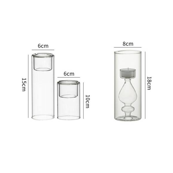 ขาย ชุดเชิงเทียนแก้วสำหรับตกแต่ง Decorative Glass Candle Holder Set ลด