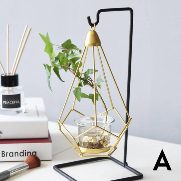 ขาย เชิงเทียนสีทองพร้อมที่แขวนสีดำ Candle Holder ราคา