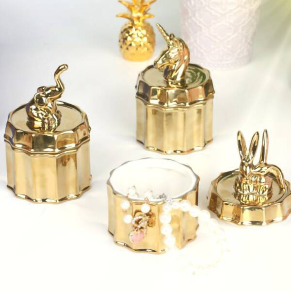 ขาย ที่ใส่เครื่องประดับเซรามิกเคลือบทอง Golden Storage A ราคา