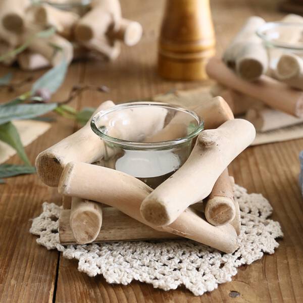 ขาย เชิงเทียนตกแต่งบ้านสไตล์ไม้ดีไซน์ไม่เหมือนใคร Wooden Candle Holder พิเศษ
