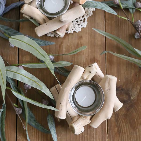 ขาย เชิงเทียนตกแต่งบ้านสไตล์ไม้ดีไซน์ไม่เหมือนใคร Wooden Candle Holder ราคา