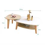 ขนาด ชุดโต๊ะกลางท็อปไม้ - Creative Modern Coffee Table Set