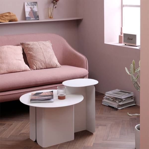 ขาย ชุดโต๊ะกลางดีไซน์สีขาว Pure White Coffee Table Set