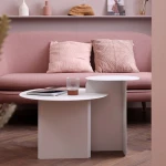 ขาย ชุดโต๊ะกลางดีไซน์สีขาว Pure White Coffee Table Set