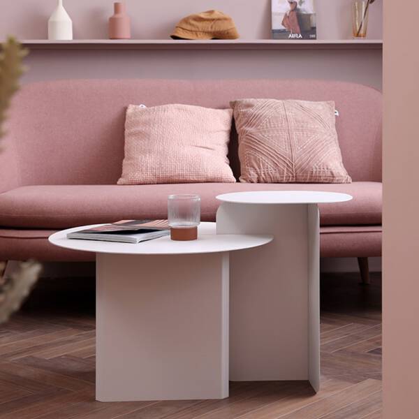 ขาย ชุดโต๊ะกลางดีไซน์สีขาว Pure White Coffee Table Set