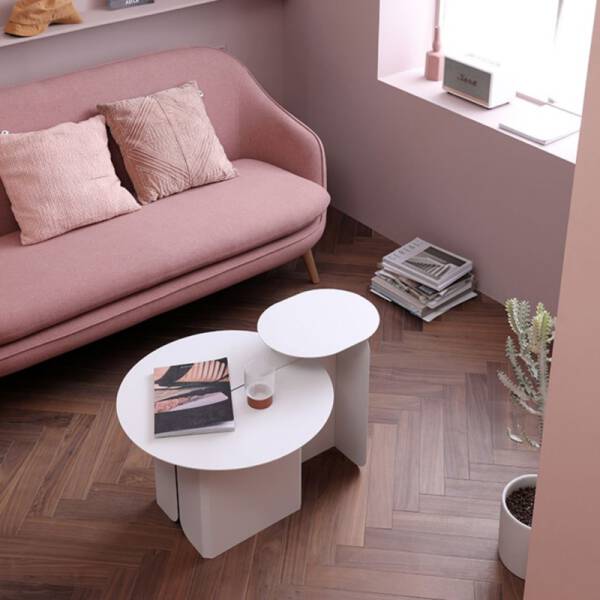 ขาย ชุดโต๊ะกลางดีไซน์สีขาว Pure White Coffee Table Set ลด