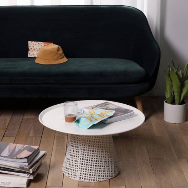ขาย โต๊ะกลางดีไซน์สีขาว Circle White Coffee Table ราคา ลด