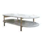 ขาย โต๊ะกลางยาวลายหินอ่อนสองชั้น 2 Layers Oval Marble Coffee Table พิเศษ