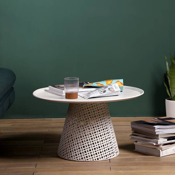 ขาย โต๊ะกลางดีไซน์สีขาว Circle White Coffee Table