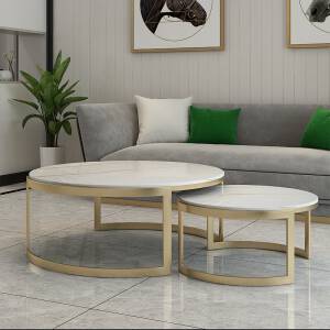 ขาย ชุดโต๊ะกลางห้องรับแขกหินอ่อน Luxury Livingroom Coffee Table Set ลดราคา