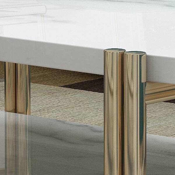 ขาย โต๊ะกลางยาวลายหินอ่อนสองชั้น 2 Layers Oval Marble Coffee Table ราคา