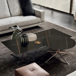 ขาย ชุดโต๊ะกลางห้องรับแขกท็อปหินอ่อนสีดำ Marble Black Coffee Table