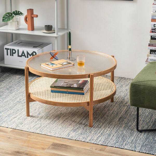 ขาย ชุดโต๊ะห้องรับแขก Double Round Natural Rattan Table