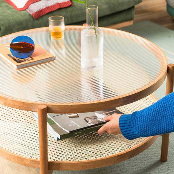 ขาย ชุดโต๊ะห้องรับแขก Double Round Natural Rattan Table