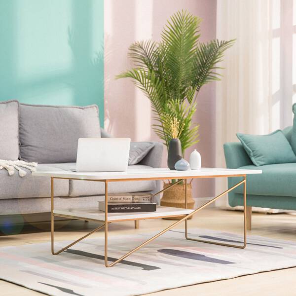 ขาย โต๊ะกลางลายหินอ่อนสองชั้น 2 Layers Marble Coffee Table II