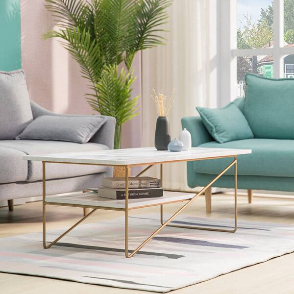 ขาย โต๊ะกลางลายหินอ่อนสองชั้น 2 Layers Marble Coffee Table II