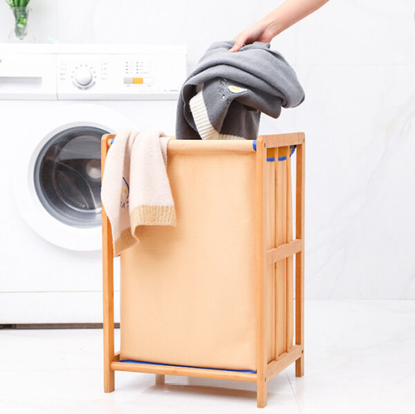 ขาย ตะกร้าผ้า Bamboo Versatile Basket Clothes Shelf