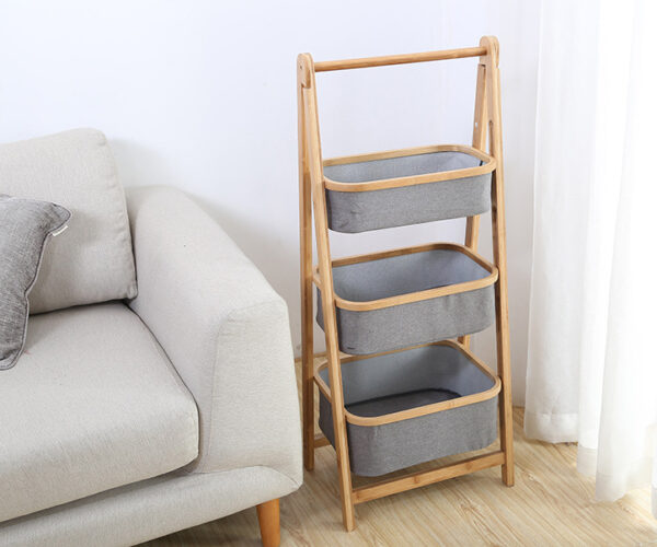 ราคา ตะกร้าผ้า Bamboo Storage Rack