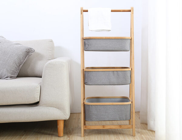 ราคา ตะกร้าผ้า Bamboo Storage Rack