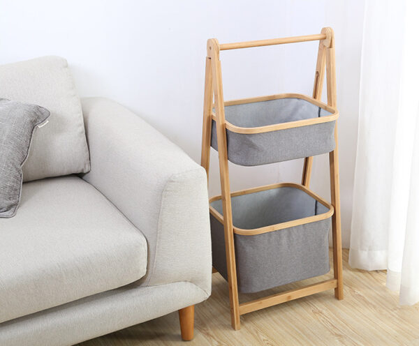 ราคา ตะกร้าผ้า Bamboo Storage Rack
