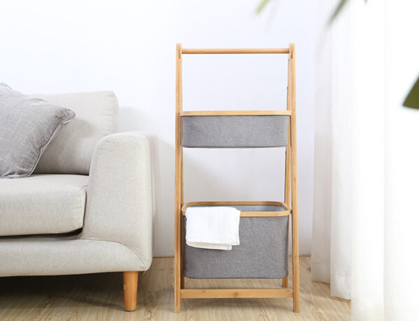 ราคา ตะกร้าผ้า Bamboo Storage Rack