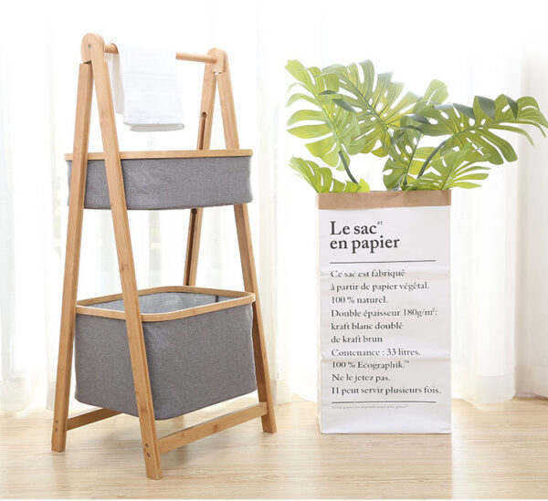 ราคา ตะกร้าผ้า Bamboo Storage Rack