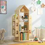 ขาย ชั้นเก็บหนังสือตั้งพื้นหมุนได้ 360 องศา Wooden Rotating BookShelf