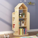 ขาย ชั้นเก็บหนังสือตั้งพื้นหมุนได้ 360 องศา Wooden Rotating BookShelf