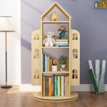ขาย ชั้นเก็บหนังสือตั้งพื้นหมุนได้ 360 องศา Wooden Rotating BookShelf