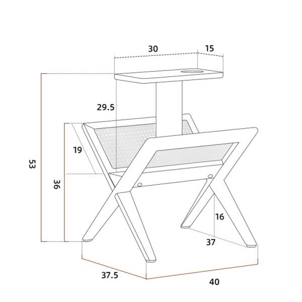 ขาย โต๊ะข้างพร้อมชั้นวางหนังสือ Wooden Magazine Rack
