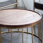 ขาย โต๊ะกลางห้องรับแขกท็อปไม้แท้ Circle Wooden Coffee Table
