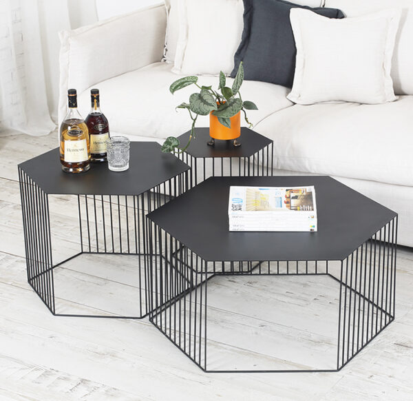 ขาย โต๊ะกลางหกเหลี่ยม Steel Hexagon Coffee Table